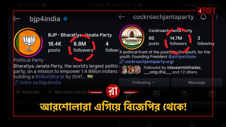 “ভয় আউট, ককরোচ ইন!” — বিজেপির চেয়েও বেশি ফলোয়ার আরশোলা জনতা পার্টির
